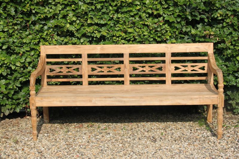 PARI, Gartenbank 190 cm Holz Landhausstil
