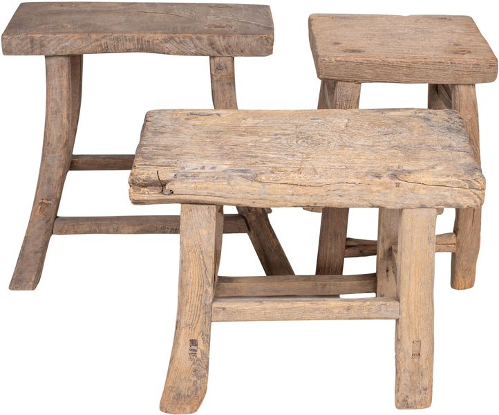 PEER, Altholz Hocker rechteckig, kleiner Tisch aus altem Holz