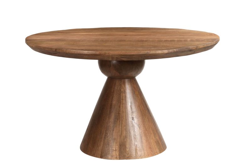 SATO, Esstisch rund 130 cm Holz mit Kegelfuß
