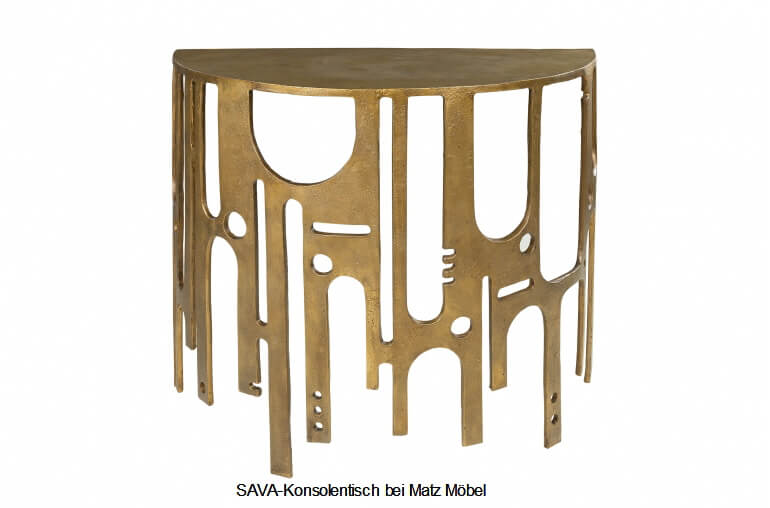 SAVA-Designer Konsolentisch gold
