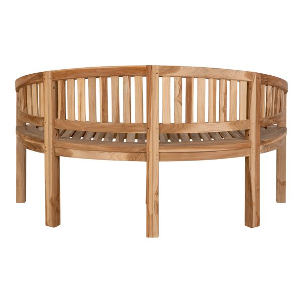 SURE, Gartenbank 150 cm halbrund Holz, Bananenbank