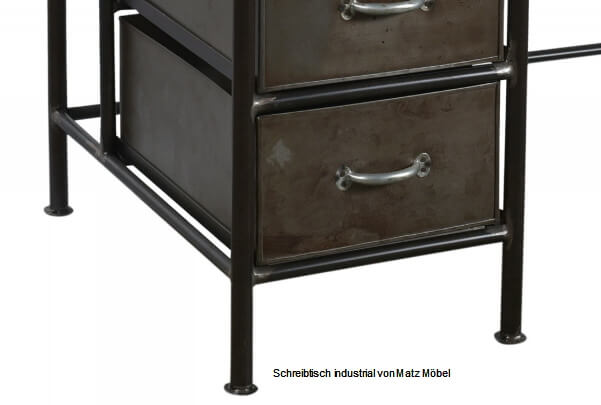 CARLO, Schreibtisch Metall-Holz Industriedesign