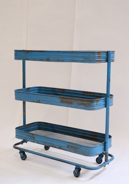Eisen Rollwagen METTE, Pflanzentisch Metall antik