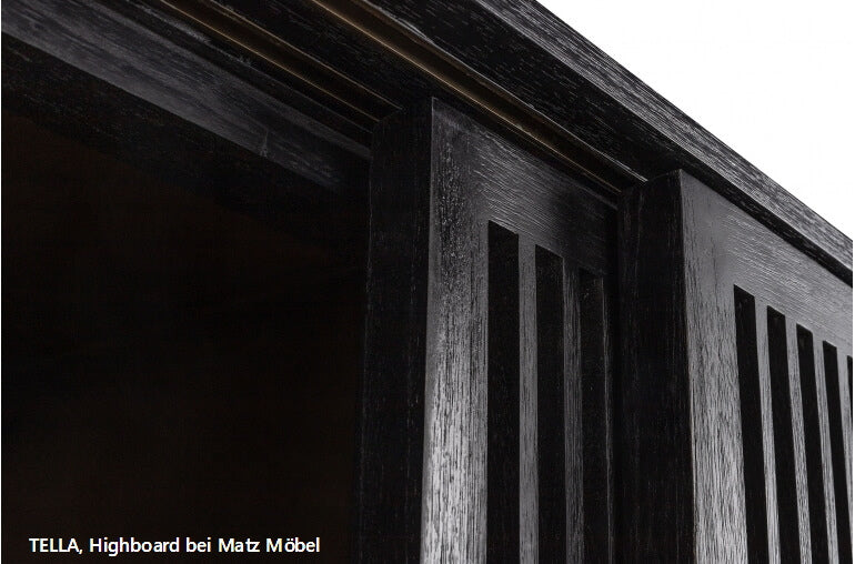 TELLA, Designer Highboard, Schrank Metall-Holz