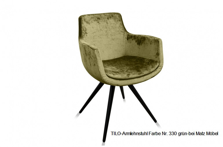TILO,  Armlehnstuhl Samt grüne Farben