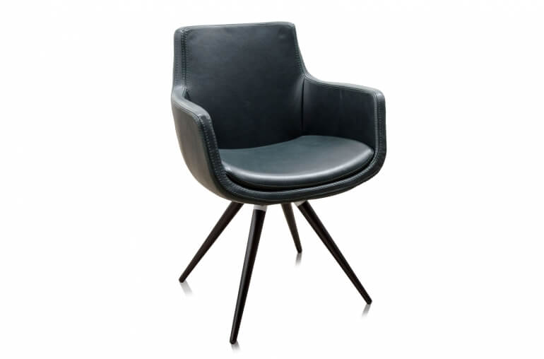 TILO, Designer Lederstuhl mit Armlehne, Esszimmerstuhl Leder
