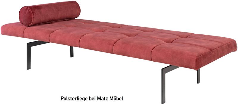 TONI, Daybed rot, Samt Polsterliege ruby