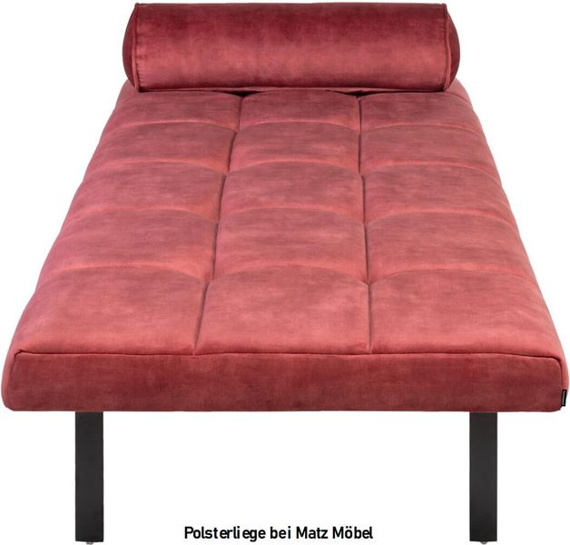 TONI, Daybed rot, Samt Polsterliege ruby