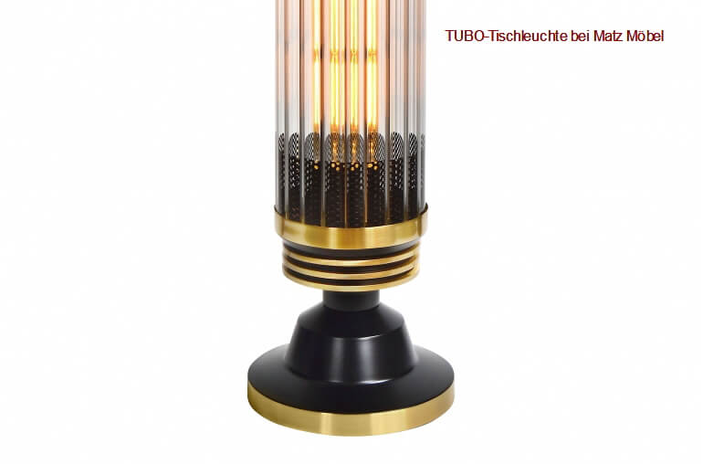 TUBO-Tischlampe gold schwarz