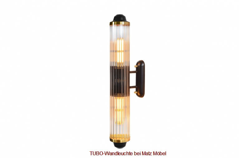TUBO, Designer Wandleuchte gold schwarz