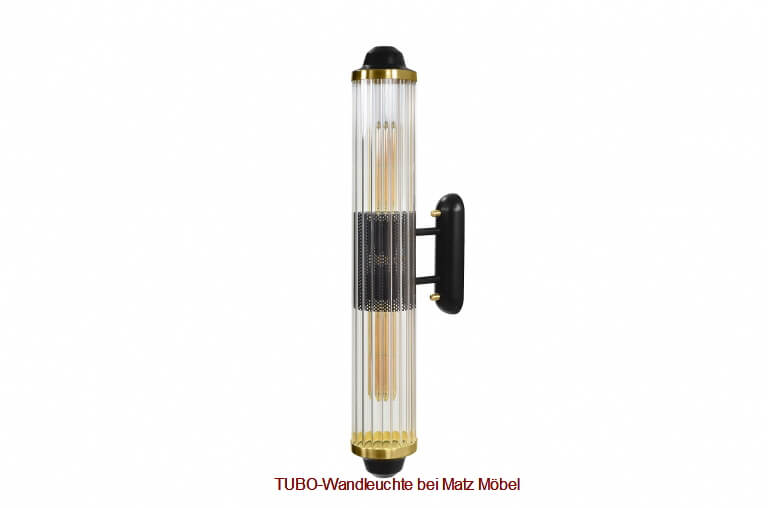 TUBO, Designer Wandleuchte gold schwarz