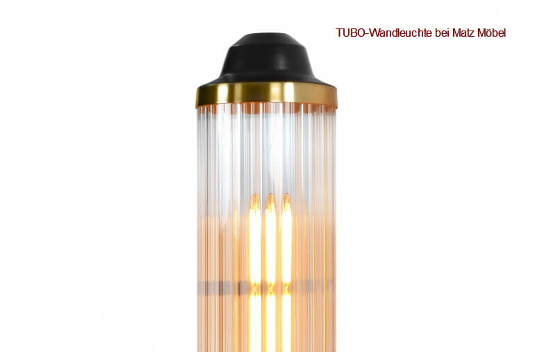 TUBO, Designer Wandleuchte gold schwarz