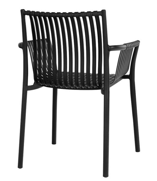 TULA, Gartenstuhl 2 Stück schwarz Kunststoff stapelbar