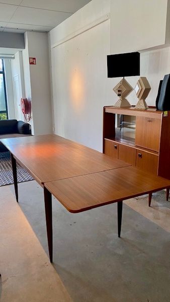 TOBI, Mid-Century-Esstisch, Ausziehtisch Massivholz