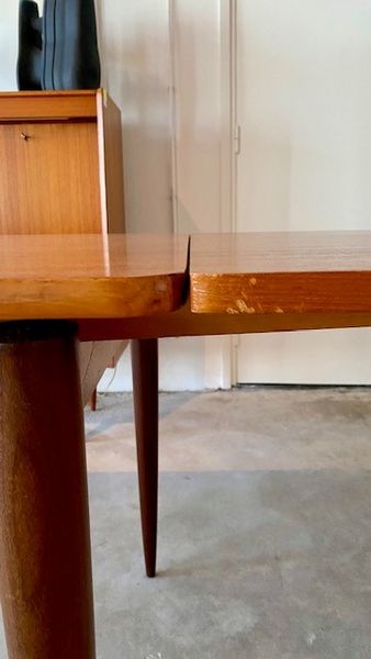 TOBI, Mid-Century-Esstisch, Ausziehtisch Massivholz