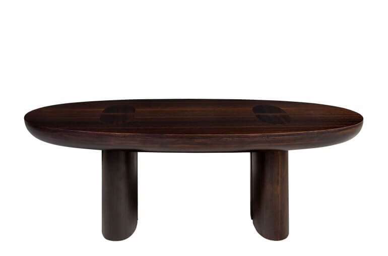 URBAN, Couchtisch oval dunkelbraunes Holz