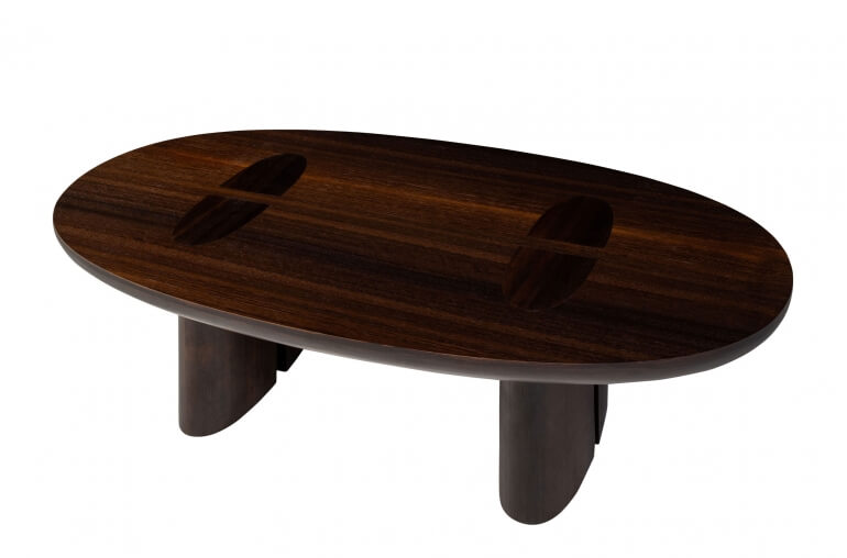 URBAN, Couchtisch oval dunkelbraunes Holz