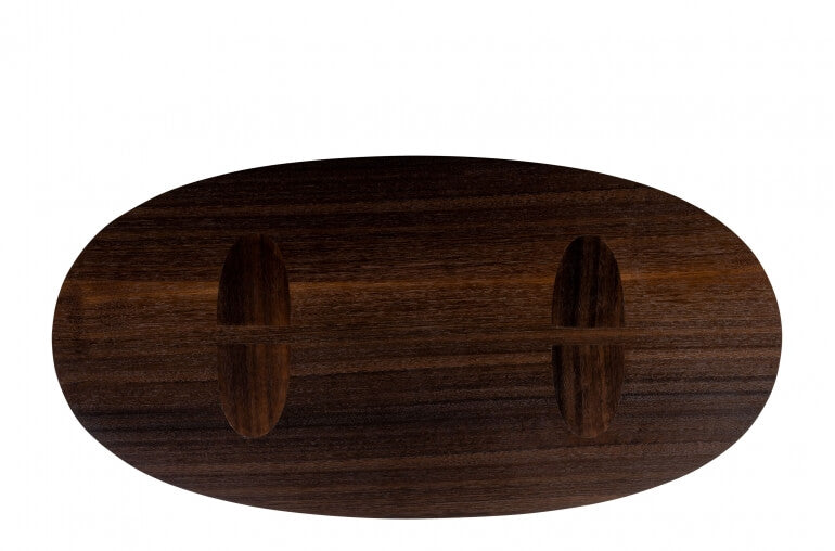 URBAN, Couchtisch oval dunkelbraunes Holz
