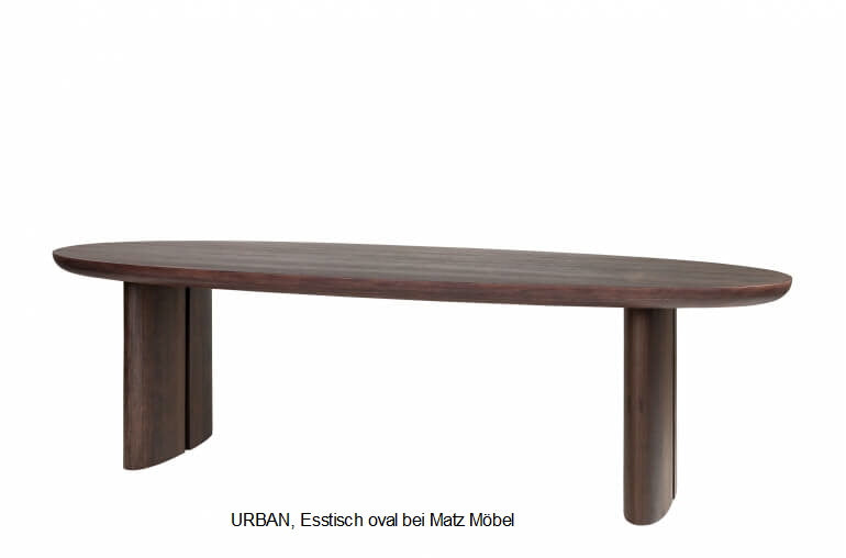 Esstisch URBAN dunkelbraun oval viele Größen, Designermöbel
