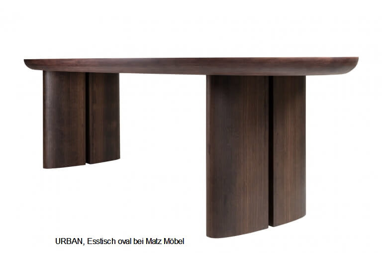 Esstisch URBAN dunkelbraun oval viele Größen, Designermöbel