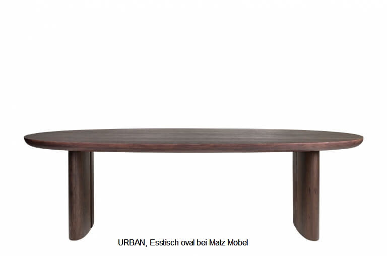 Esstisch URBAN dunkelbraun oval viele Größen, Designermöbel