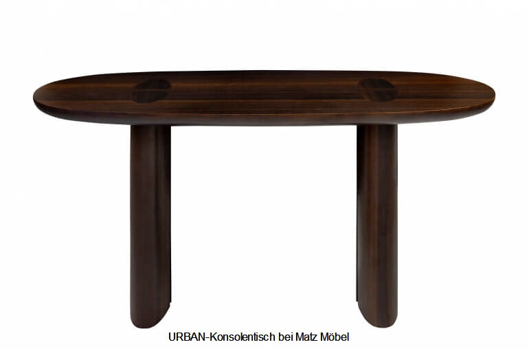 URBAN, Designer Konsolentisch oval Massivholz 2 Größen