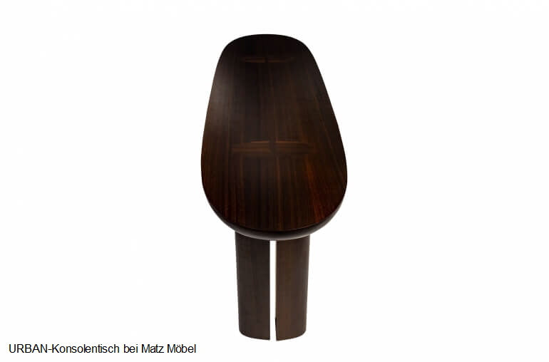 URBAN, Designer Konsolentisch oval Massivholz 2 Größen