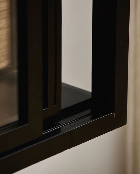 Wandvitrine EILA mit Schiebetüren Holz-Glas