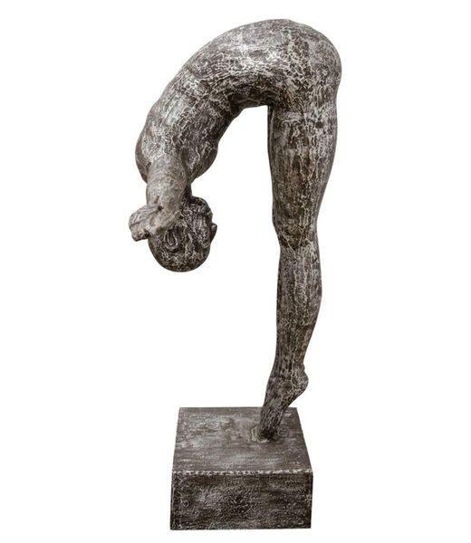 01, Abstrakte Alu-Standfigur, Statue "Schwimmer zum Sprung" H 135 cm