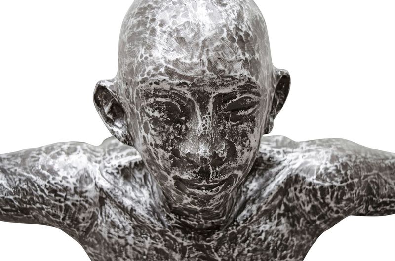 03, abstrakte Alu-Figur Statue "Springer" H 157 cm