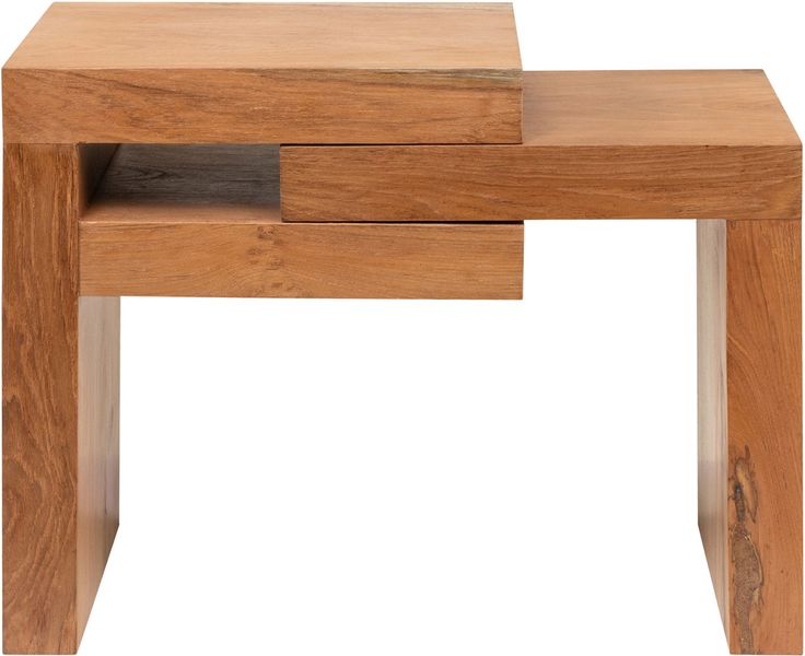 Abstrakter Couchtisch aus Teakholz - Naturbelassenes Design | Matz Möbel