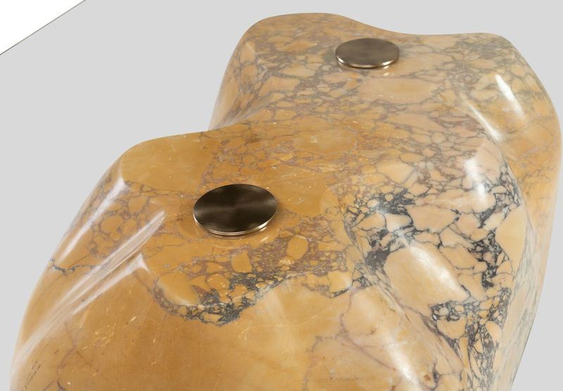 ALDA, Marmor Couchtisch Glas Tischplatte