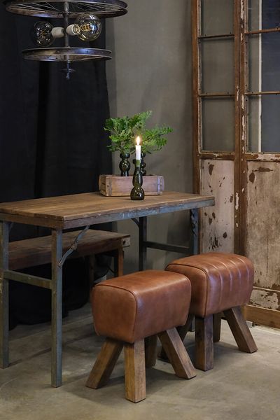 ANO, vintage Konsolentisch Holz-Metall Klapptisch industrial