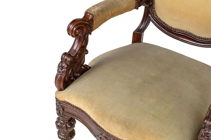 Antiker Sessel, Stuhl mit Armlehne Napoleon III