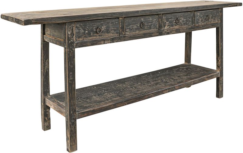 Matz Möbel alter Holz Konsolentisch 205 cm lang antik