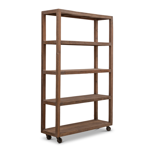 Großes Altholz Regal H 180 cm auf Rädern, Holzregal SANO