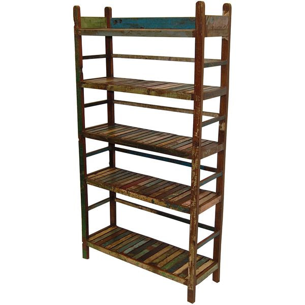 LYN, Altholz Regal H 168 cm recycelt mit Patina Holzregal