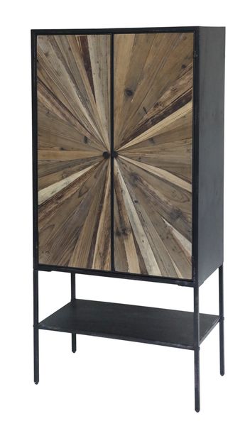 Matz Möbel Altholz Schrank, Highboard BESS mit Ablage Industriedesign