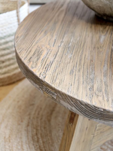 SLO, Couchtisch Altholz rund D 90 cm recyceltes Holz