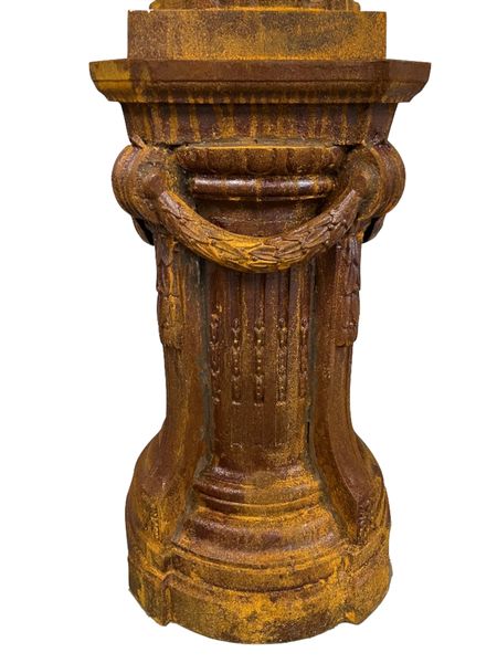Große Gusseisen Amphore H 142 cm antik rostig, Pflanzschale