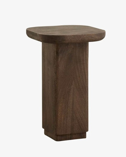 ANNE, Beistelltisch quadratisch Holz dunkelbraun