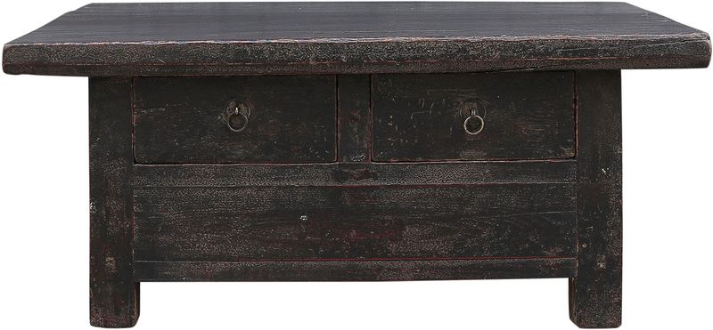 alter Couchtisch schwarz Upcycling 2 Schubladen