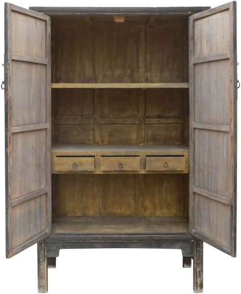 JULE, antiker Schrank H 201 cm altes Holz, antiker Wäscheschrank