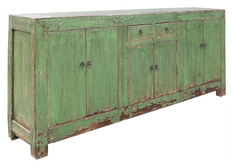 SORA, Antikes Sideboard shabby grün, antikes Unikat
