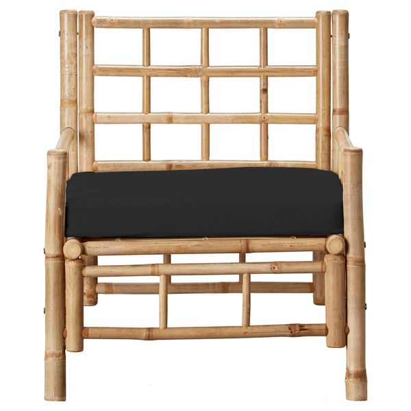 MAO, Gartensessel mit schwarzem Kissen, Bambussessel