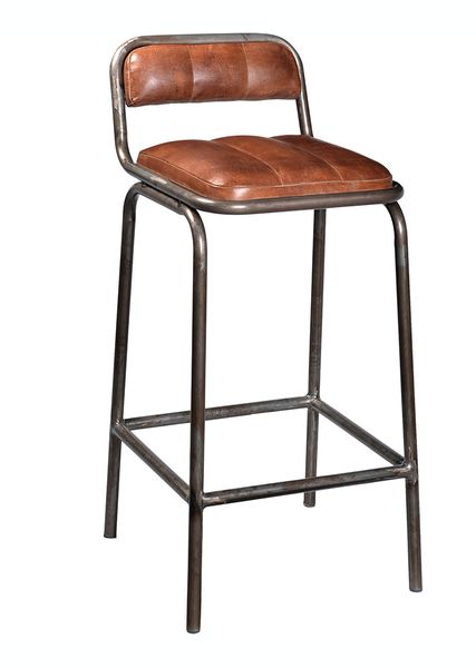 LEO, Barhocker industrial Leder-Metall
