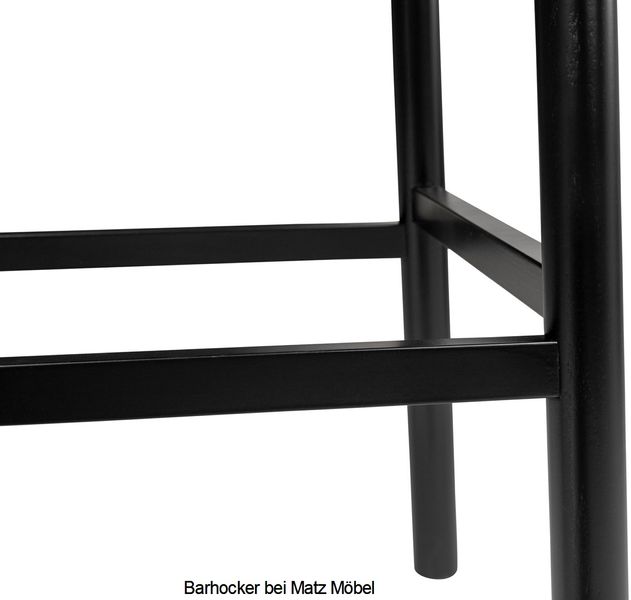 MINA, Barhocker 2 Stück schwarz Holz mit Lehne