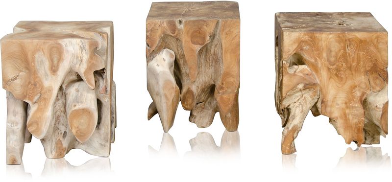 RUTH, Holz Hocker Baumstamm, kleiner Tisch