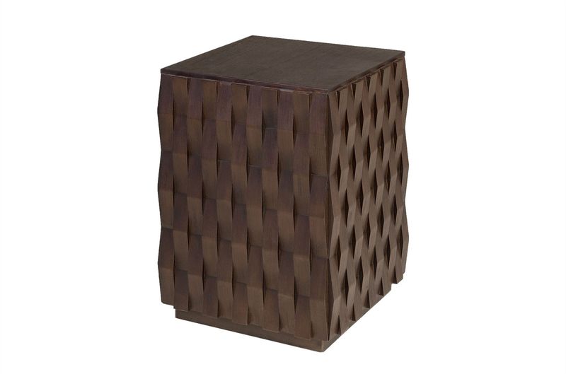 Beistelltisch NALA Holz Würfel H 52 cm dunkelbraun