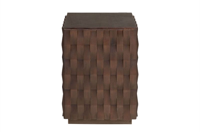 Beistelltisch NALA Holz Würfel H 52 cm dunkelbraun